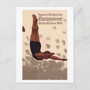 Retro Hannover Germany Sports Diving ad Postcard
