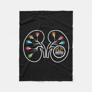 Retro Hap Pee Holidays Christmas Dialysis Nurse Ki Fleece Blanket