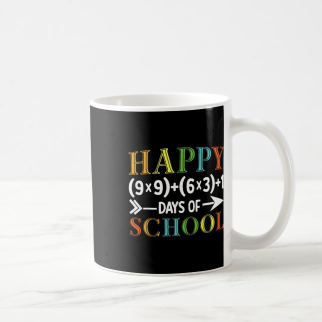 Retro Happy 100 Days Of School 100th Math Equation Coffee Mug (Right)
