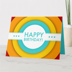 retro happy birthday card