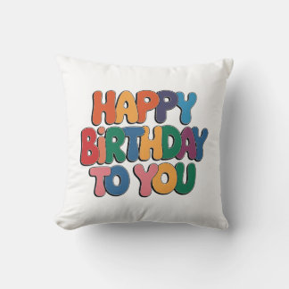 Retro Happy Birthday Cushion