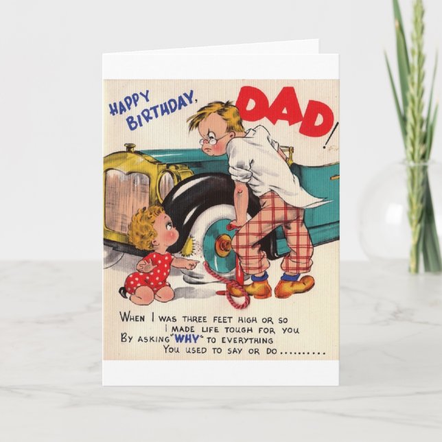 Retro Happy Birthday Dad Birthday Card (Front)