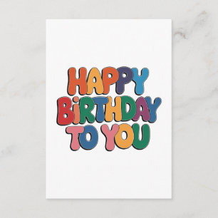 Retro Happy Birthday Enclosure Card