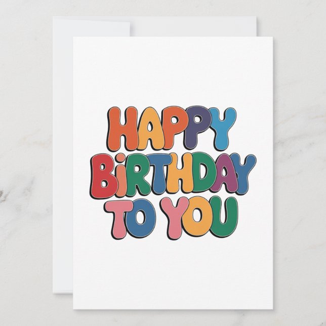 Retro Happy Birthday Invitation (Front)