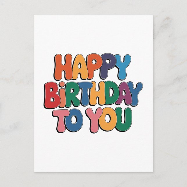 Retro Happy Birthday Invitation Postcard (Front)