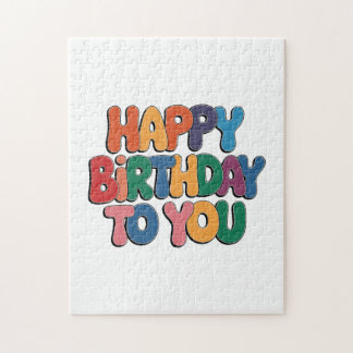 Retro Happy Birthday Jigsaw Puzzle