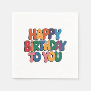 Retro Happy Birthday Napkin