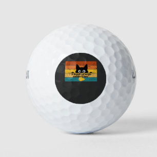Retro Happy Cat Quote – Routine & Love Golf Balls
