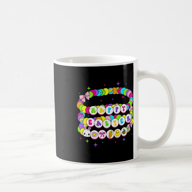 Retro Happy Easter Bracelet Bunny Spring Funny Eas Coffee Mug (Right)