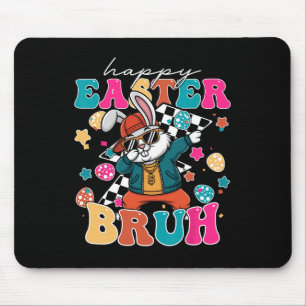Retro Happy Easter Bruh Cute Bunny Dabbing Toddler Mouse Pad