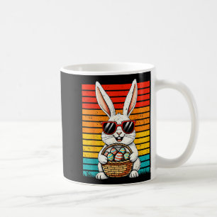 Retro Happy Easter Bunny Sungles Basket Eggs Boy G Coffee Mug