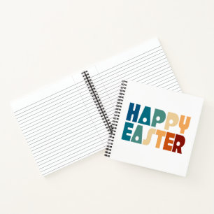 Retro Happy Easter Typography Notebook