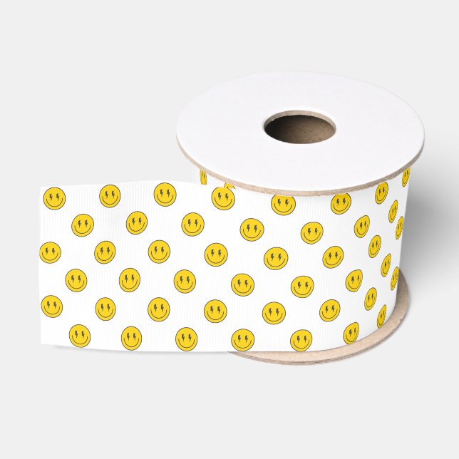 Retro Happy Face Retro  Grosgrain Ribbon (Spool)