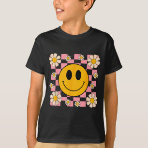 Retro Happy Face Shirt Checkered Pattern Smile Fac