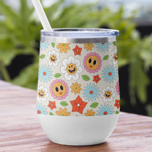 Retro Happy Flower Colourful Groovy Floral Gift