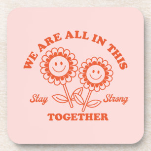 Retro Happy Flower Graphic Coaster