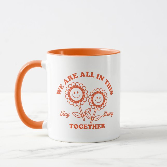 Retro Happy Flower Graphic Mug (Left)