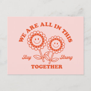 Retro Happy Flower Graphic Postcard