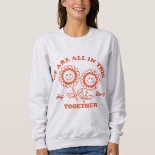 Retro Happy Flower Graphic Sweatshirt