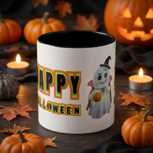 Retro Happy Halloween Ghost Spooky CUP