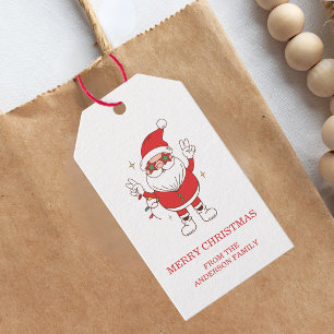 Retro Happy Holidays Christmas Gift Tags