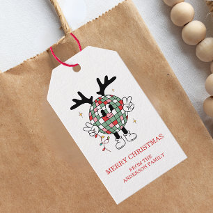 Retro Happy Holidays Christmas Gift Tags