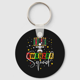 Retro Happy Kwanza Christmas African American Cand Key Ring