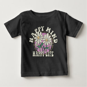 Retro Happy Mind Happy Life Baby T-Shirt