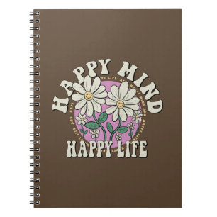 Retro Happy Mind Happy Life Notebook