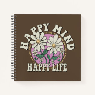 Retro Happy Mind Happy Life Notebook