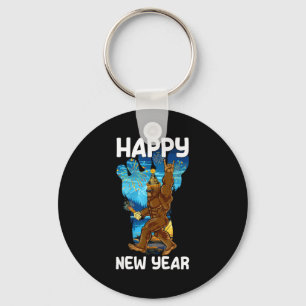 Retro Happy New Year 2026 Bigfoot Lovers New Years Key Ring