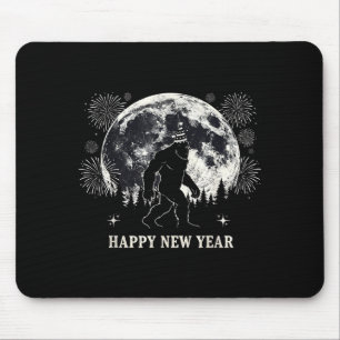 Retro Happy New Year 2026 Bigfoot Night New Years  Mouse Pad