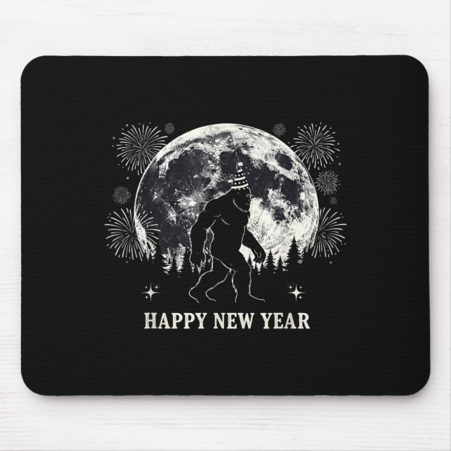 Retro Happy New Year 2026 Bigfoot Night New Years  Mouse Pad (Front)