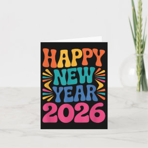 Retro Happy New Year 2026 Card