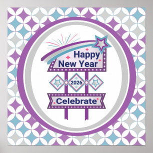 Retro Happy New Year Sign – Celebrate Marquee