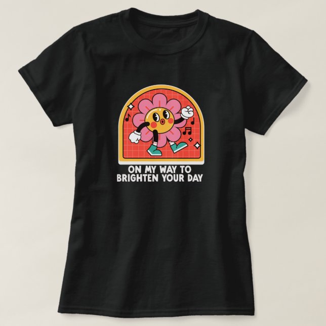 Retro Happy Positive Daisy T-Shirt (Design Front)