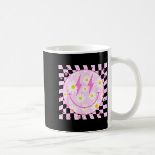 Retro Happy Smile Face Checkered Pattern Nk Daisy Coffee Mug