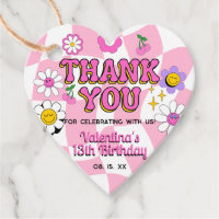 Retro Happy Smile Face Pink Chequered Fun Birthday