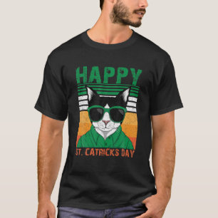 Retro Happy St Catricks Day Cat Mom Dad Lover Patr T-Shirt