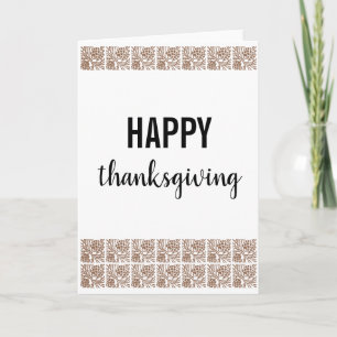 Retro Happy Thanksgiving White Blank Holiday Card