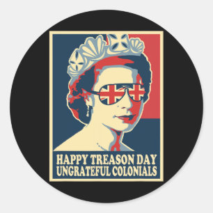 Retro Happy Treason Day 4th Of July British Coloni Classic Round Sticker