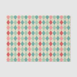 Retro Harlequin Geometric Pattern Tissue Paper