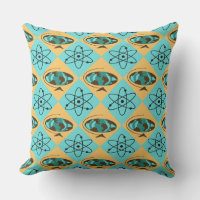 Retro Harlequin Globe Trotter Outdoor Pillow