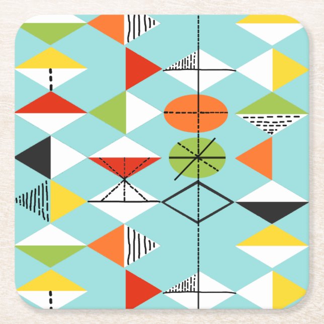 Retro Harlequin Pattern Coaster (Front)