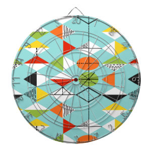 Retro Harlequin Pattern Dart Board