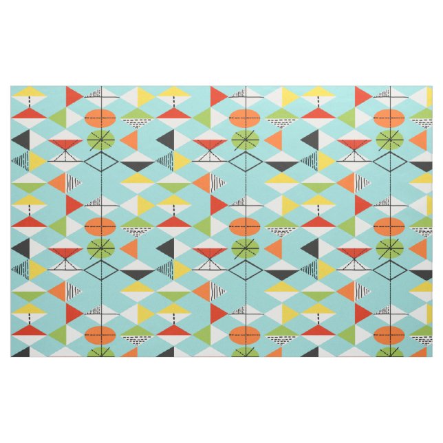 Retro Harlequin Pattern Fabric (Fat Quarter)
