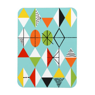 Retro Harlequin Pattern Flexi Magnet