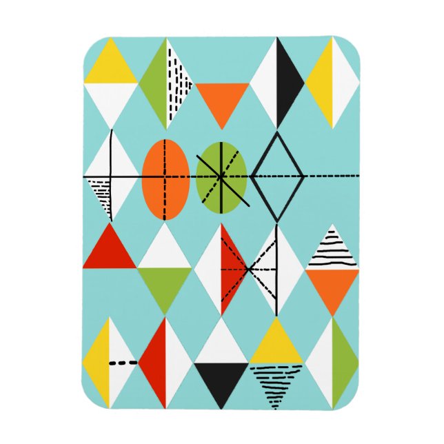 Retro Harlequin Pattern Flexi Magnet (Vertical)
