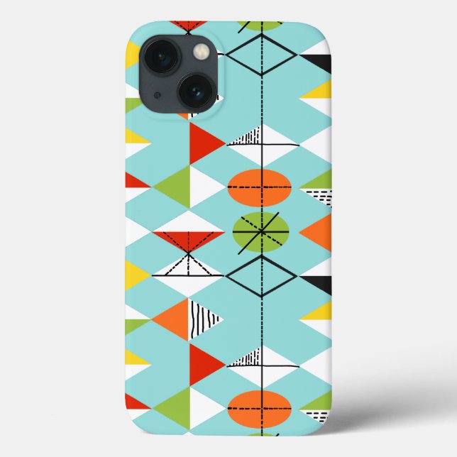 Retro Harlequin Pattern iPad Mini Case (Back)