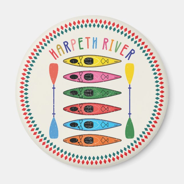 Retro Harpeth River Kayaking Magnet (Front)
